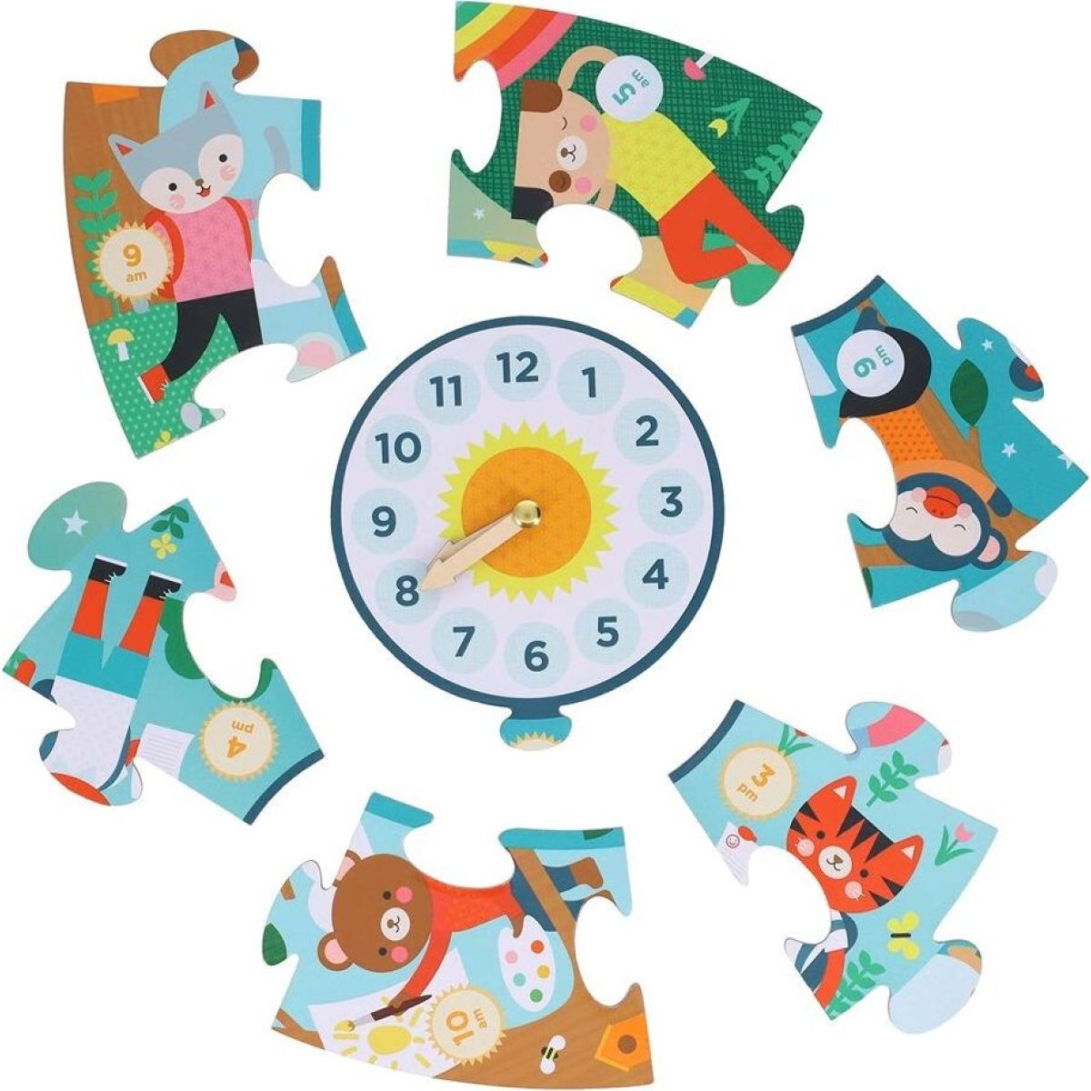 Petit Collage Podlahové puzzle Ilustrované učební hodiny - Poškozený obal