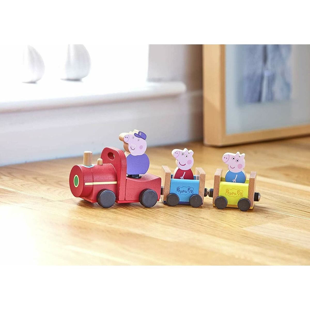 Peppa Pig dřevěný vláček a figurka Dědeček