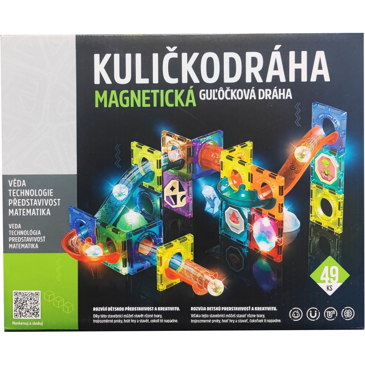Alltoys Kuličkodráha magnetická se světlem 49 ks (276)