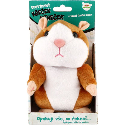 Teddies Plyšový křeček Mireček opakující věty 18 cm