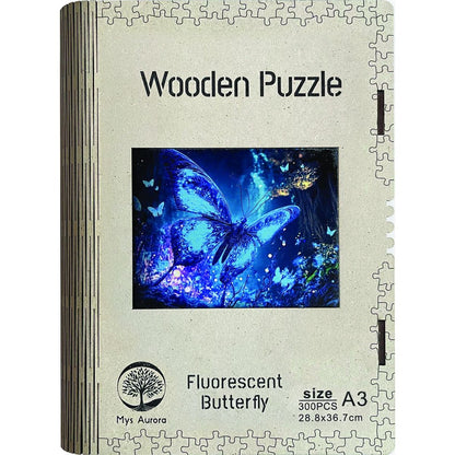 Epee Wooden puzzle Fluorescent Butterfly A3