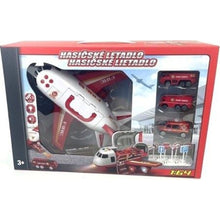 Alltoys Hasičské letadlo s nákladním prostorem  a se 3 autíčky 1 : 64