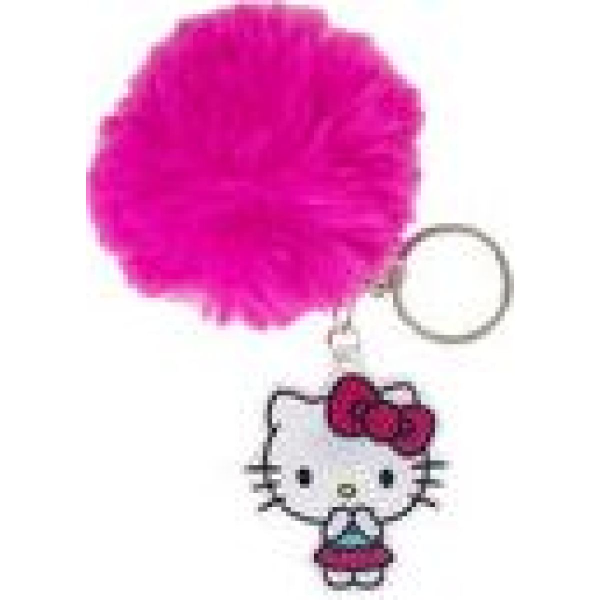 Klíčenka Hello Kitty s chlupatou bambulkou
