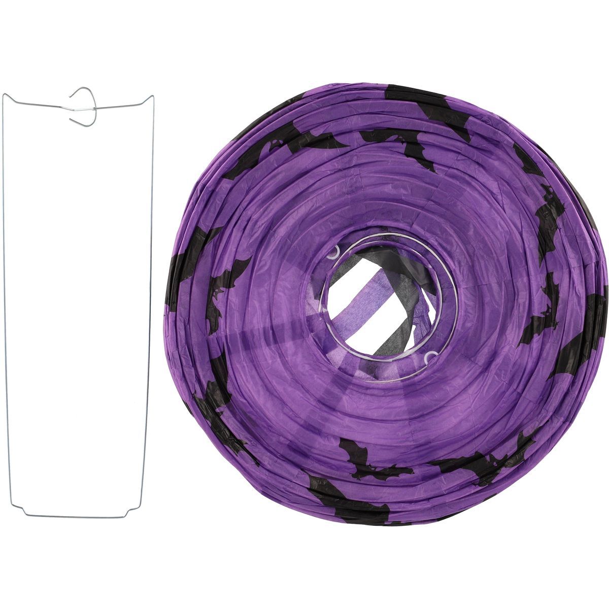 Teddies Lampion koule Halloween se střapci papír průměr 30cm v sáčku (bez hůlky) 3 druhy karneval