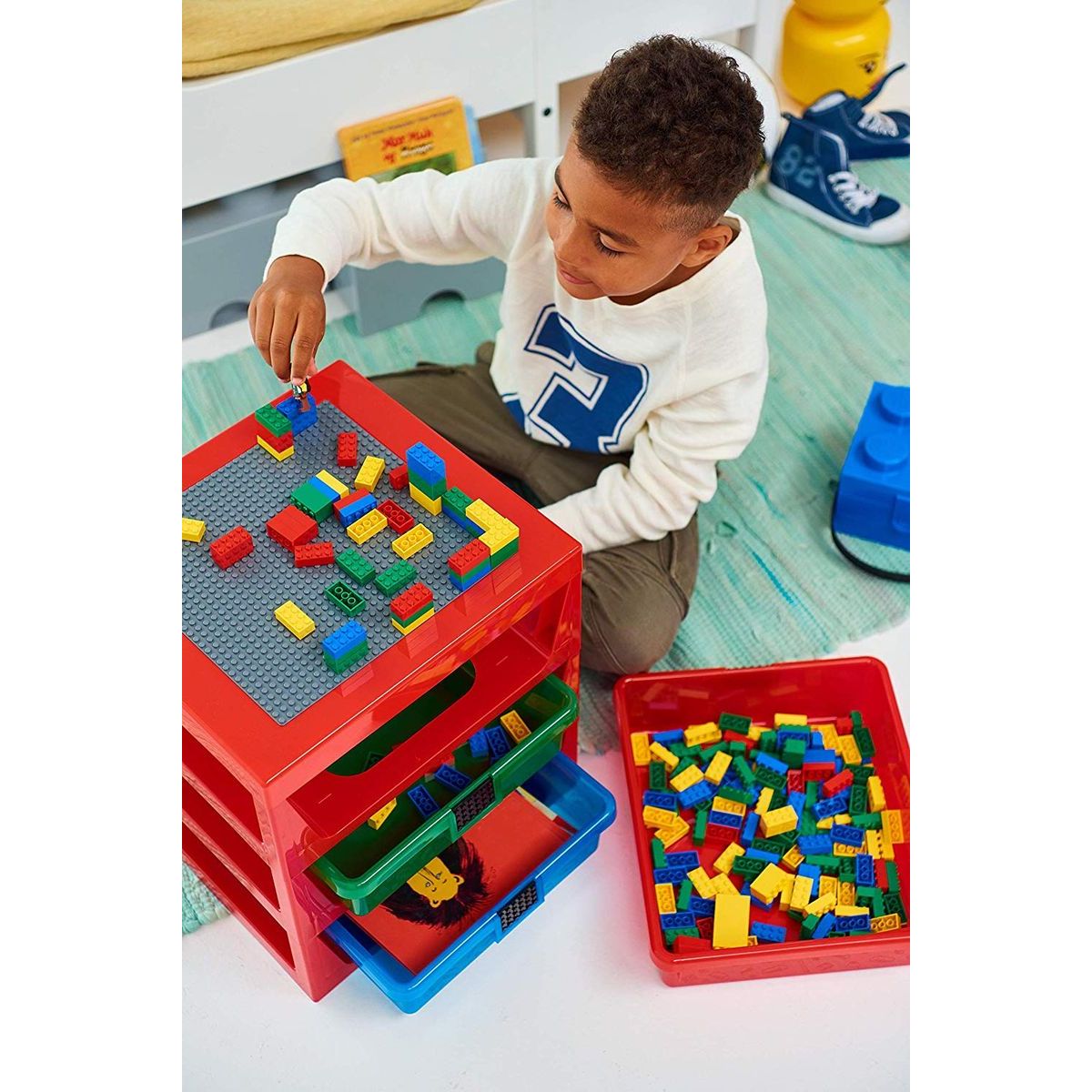 LEGO® organizér se třemi zásuvkami - modrá