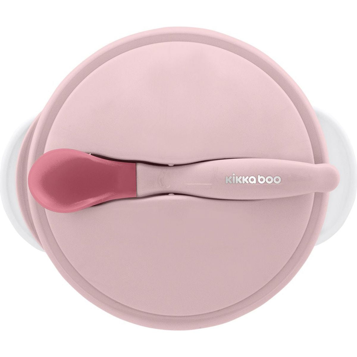 KikkaBoo Miska s přísavkou, víčkem a lžičkou s tepelným senzorem Pink