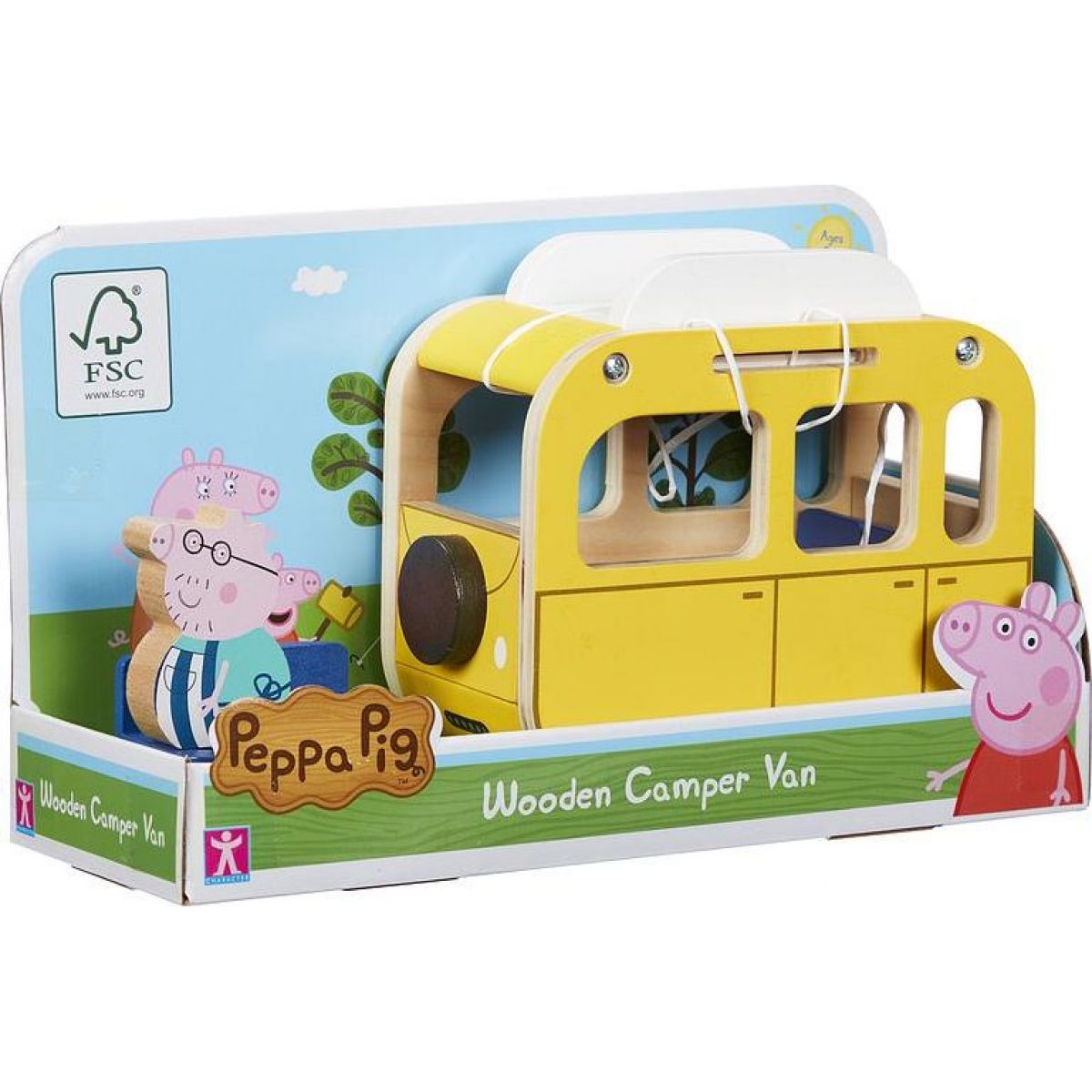 Peppa Pig dřevěný karavan a figurka Tatínek