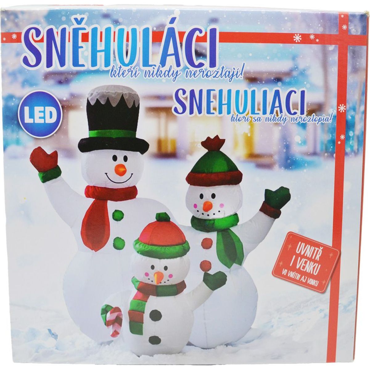 Sparkys Nafukovací svítící rodina sněhuláků 153 cm