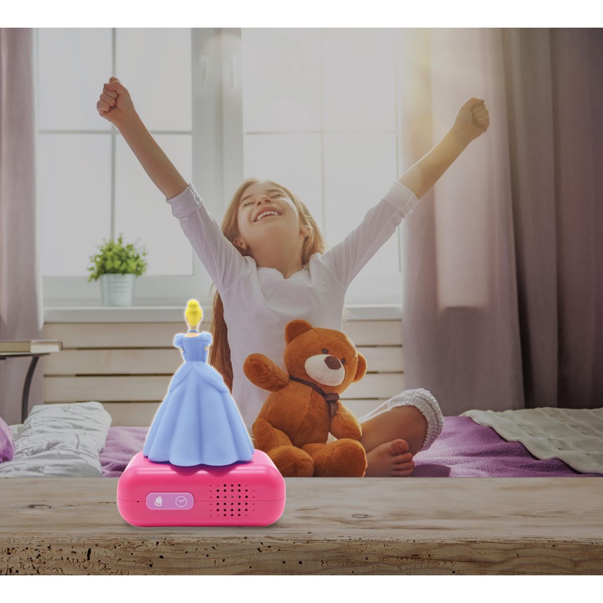 Lexibook Budík Disney princezny se svítící figurkou