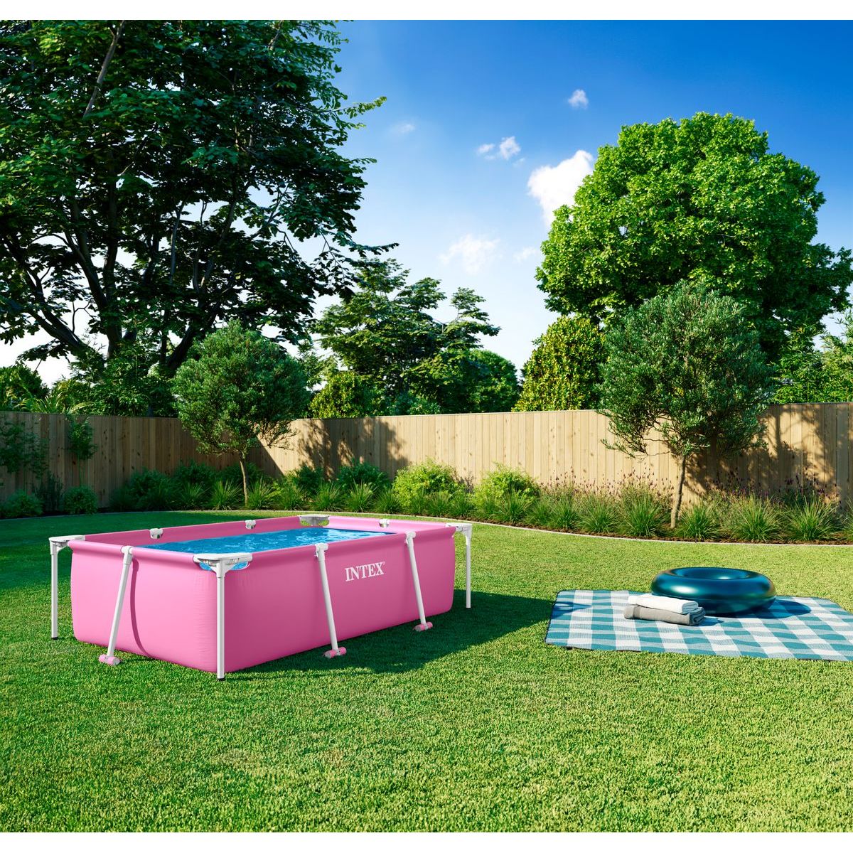 Intex 28266NP Bazén Pink Rectangular Frame 220x150x60 cm - Poškozený obal