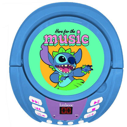 Lexibook CD přehrávač Stitch s bluetooth a světelnými efekty