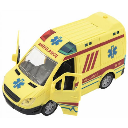 Ambulance 20 cm se zvukem se světlem na setrvačník