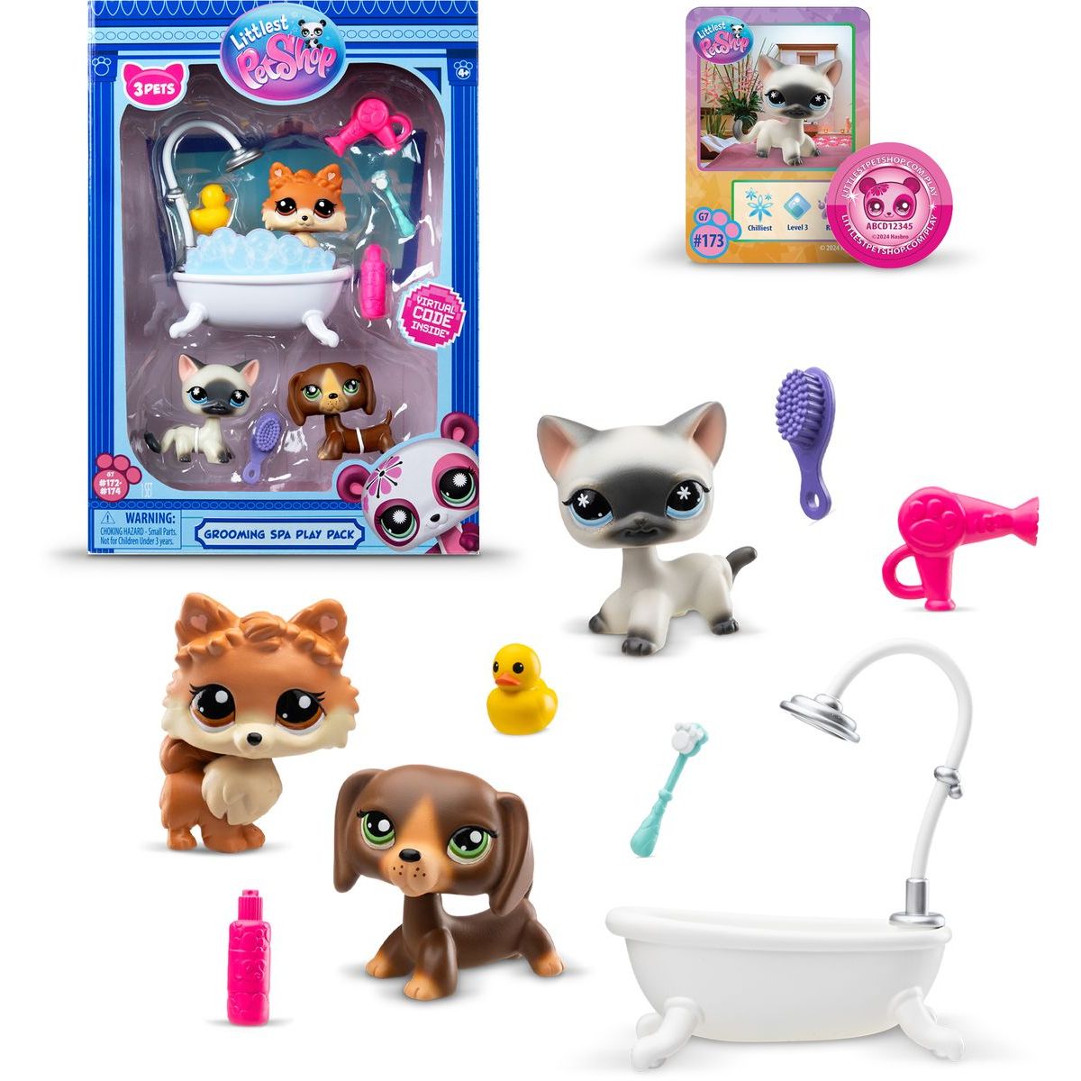 Littlest Pet Shop Salon krásy Sada 3 figurek (jezevčík, siamská kočka, pomeranian)