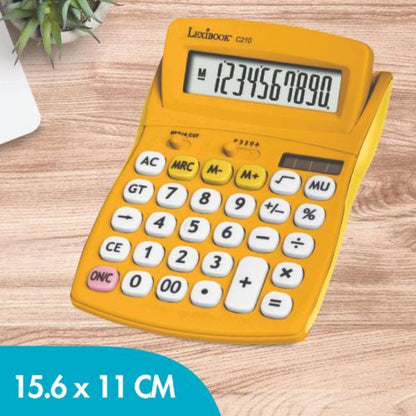 Lexibook 10místná kapesní kalkulačka s gumovým povrchem žlutá