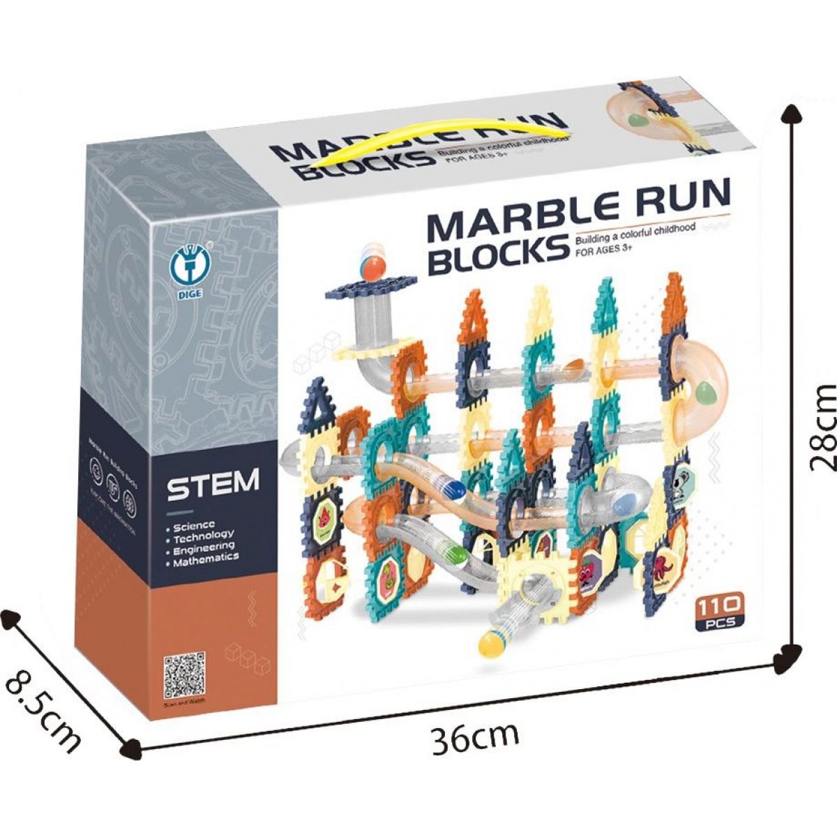 Alltoys Kuličkodráha Marble Run Blocks 110 ks