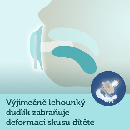 Canpol babies Set symetrických silikonových dudlíků Light touch 6-18m Royal Baby modrý
