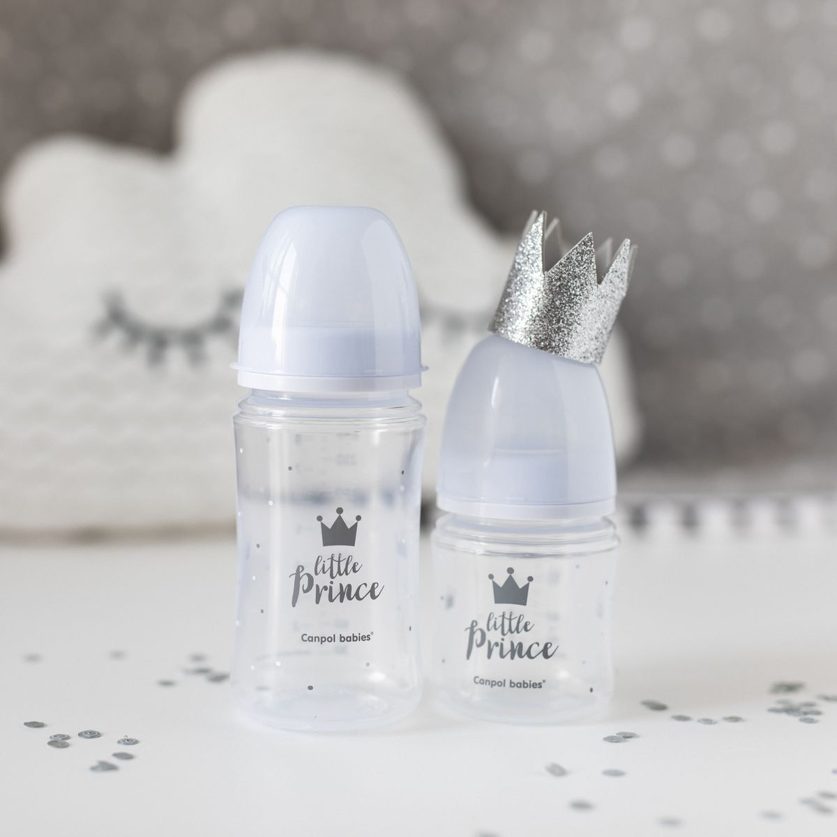 Canpol babies Lahev se širokým hrdlem Royal Baby 120 ml modrá