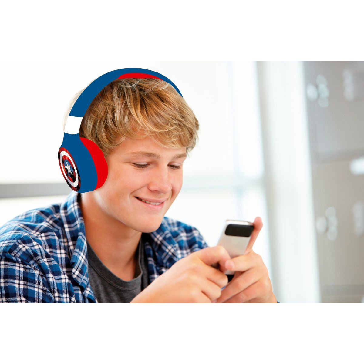 Lexibook 2v1 bluetooth skládací sluchátka Avengers s limitem hlasitosti
