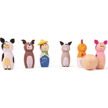 Bigjigs Toys Dřevěné kuželky farma