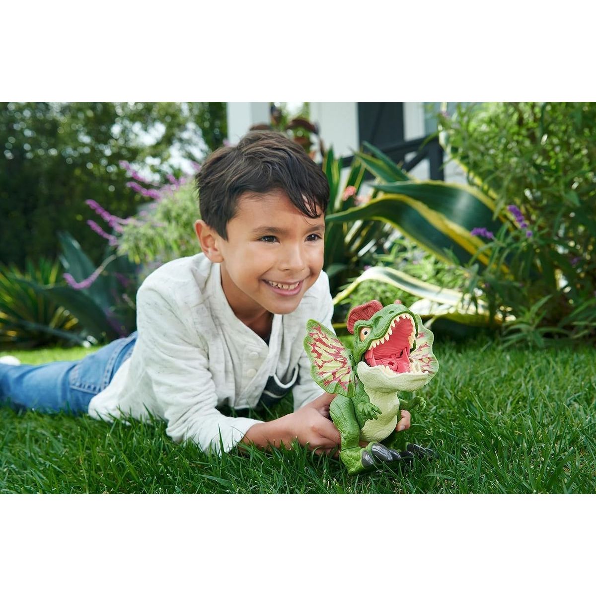Mattel Jurassic world vystřelující Dilophosaurus se zvuky