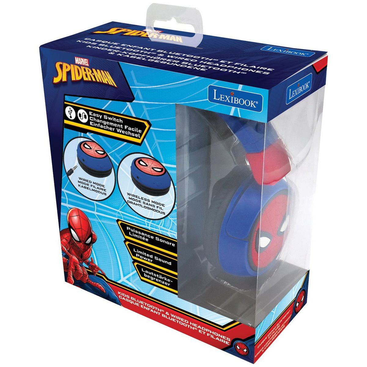 Lexibook Skládací bezdrátová sluchátka Spider-Man
