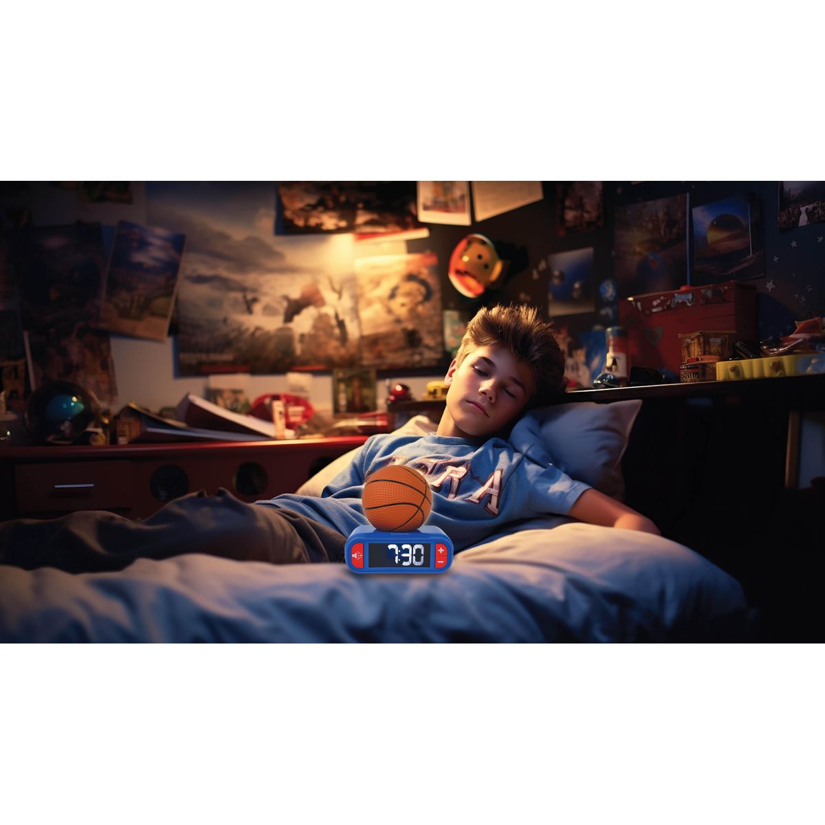 Lexibook Budík Basketbal se svítícím míčem