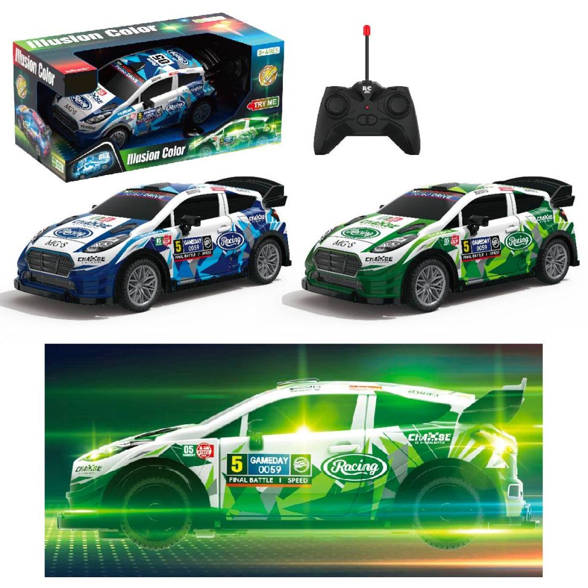 Sparkys RC Závodní auto 1:18 - bílo-zelené