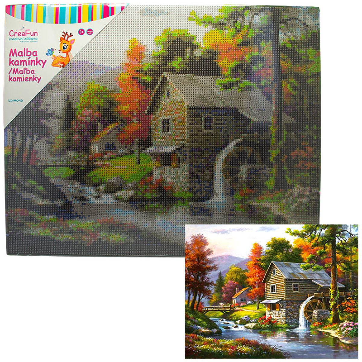 Sparkys Diamantové malování - Mlýn 40 x 50 cm