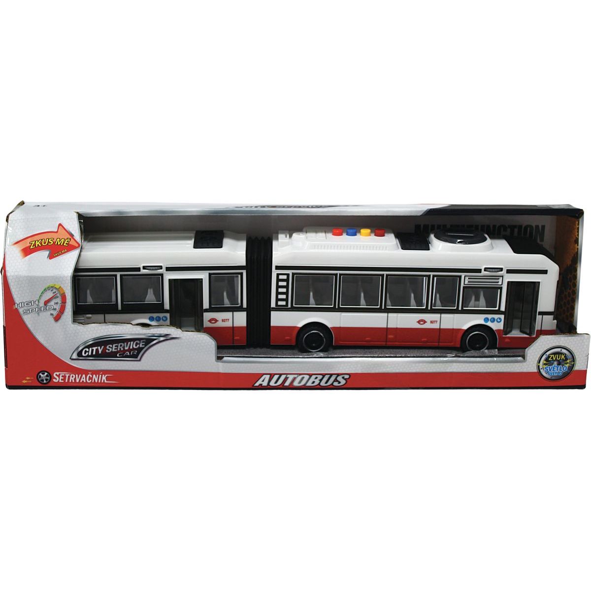 Sparkys CITY SERVICE CAR - 1:16 Kloubový autobus - červený na setrvačník se zvuky