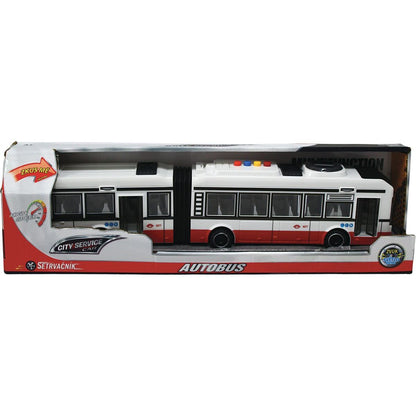 Sparkys CITY SERVICE CAR - 1:16 Kloubový autobus - červený na setrvačník se zvuky