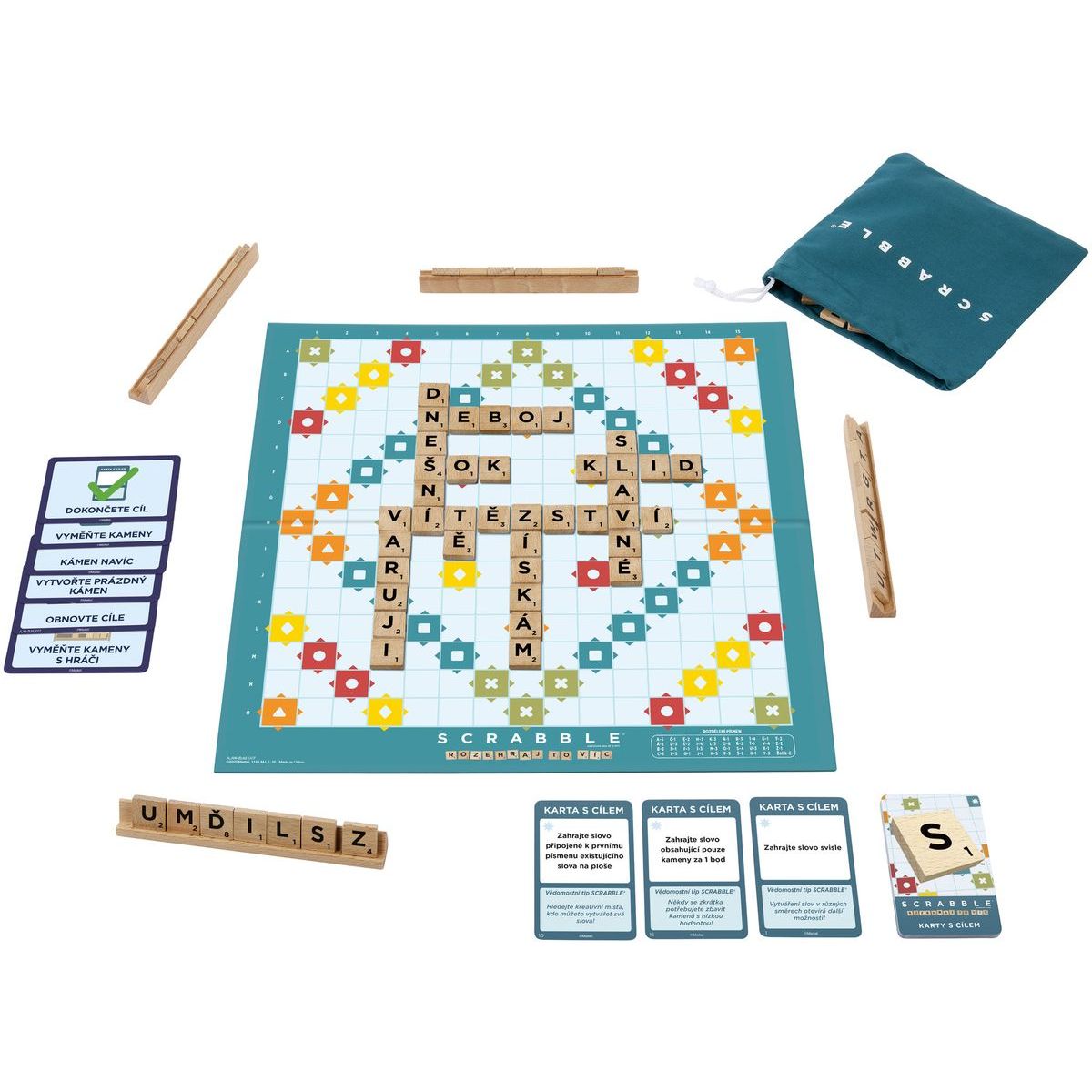 Mattel Scrabble dřevěná edice CZ