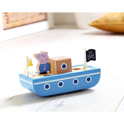 Peppa Pig dřevěná loď a figurka George