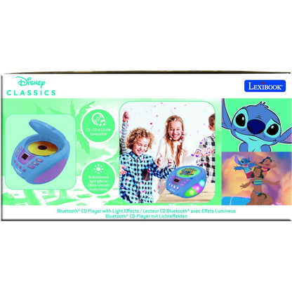 Lexibook CD přehrávač Stitch s bluetooth a světelnými efekty