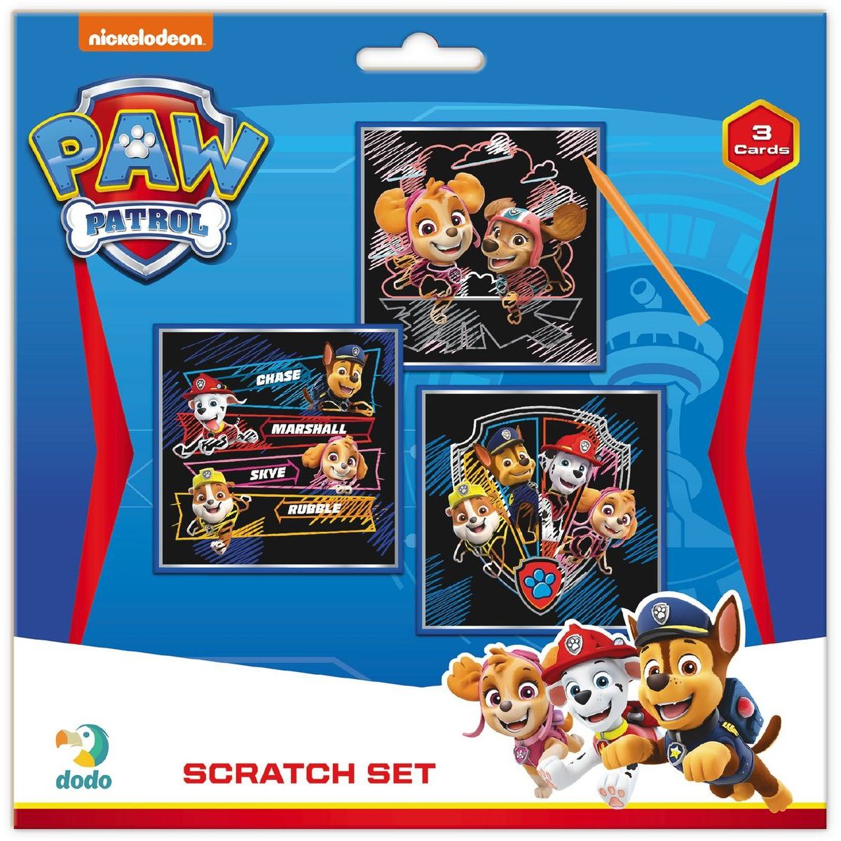 Škrábací obrázek 3 ks barevný Paw Patrol 20 x 20 cm