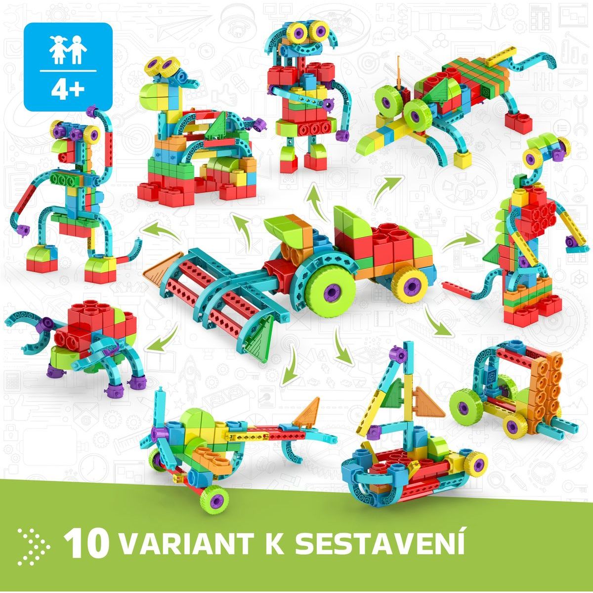 Engino Qboidz Traktor 10 modelů