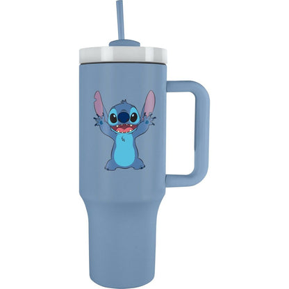 Lilo a Stitch cestovný hrnek s brčkem modrý