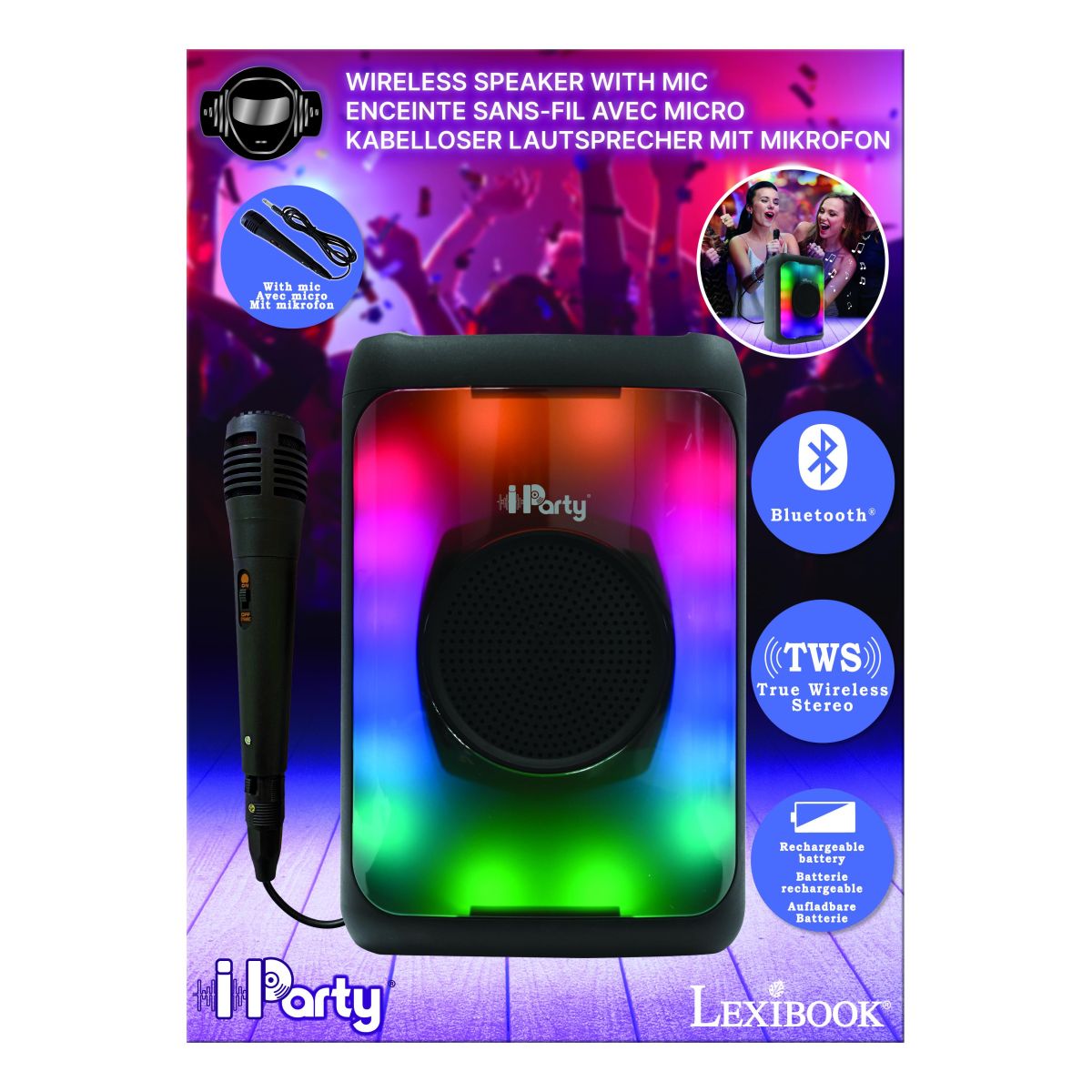 Lexibook Bluetooth karaoke reproduktor s mikrofonem střední