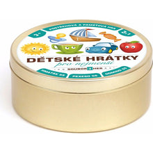Teddies Dětské hrátky pro nejmenší 3 v 1 Společenské hry v plechové krabičce