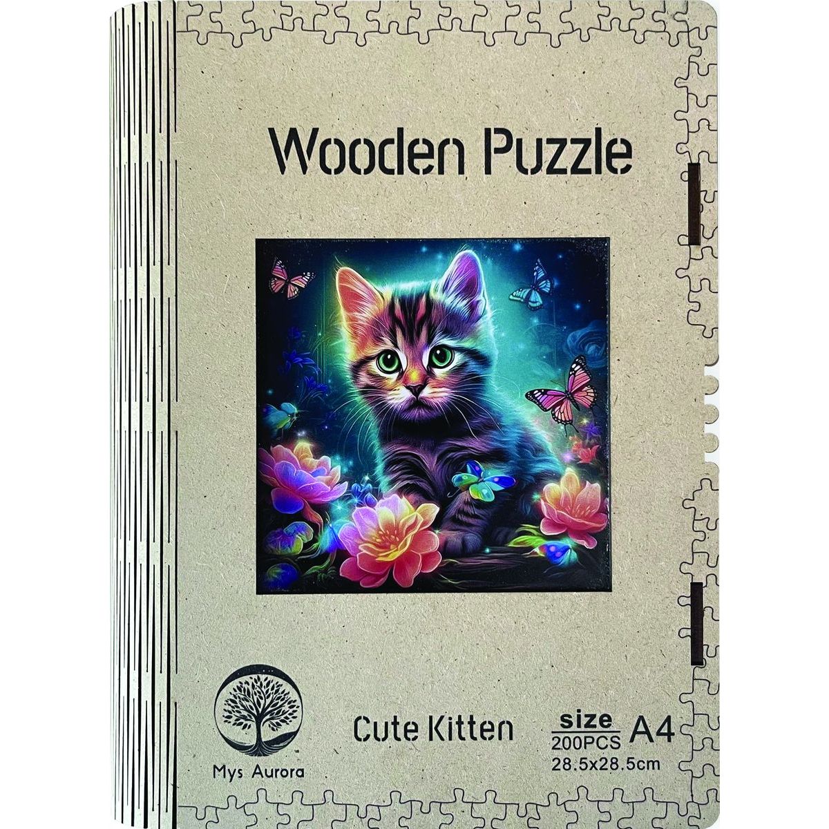 Epee Wooden puzzle Cute Kitten A4