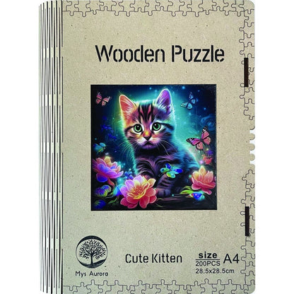 Epee Wooden puzzle Cute Kitten A4