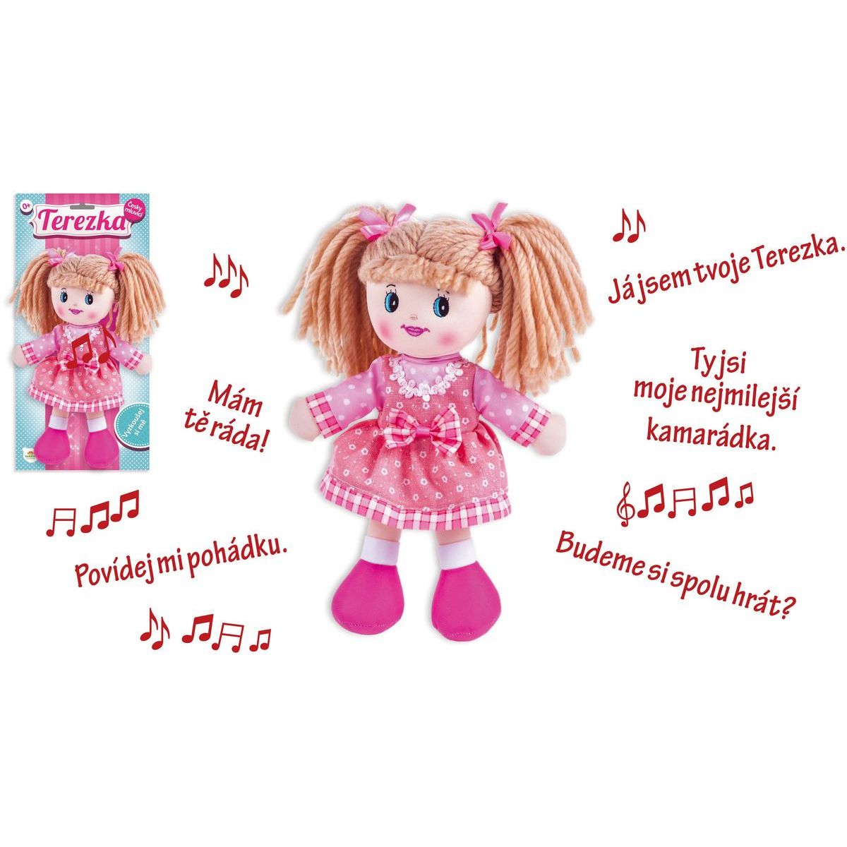 Teddies Mluvící panenka hadrová Terezka 30 cm