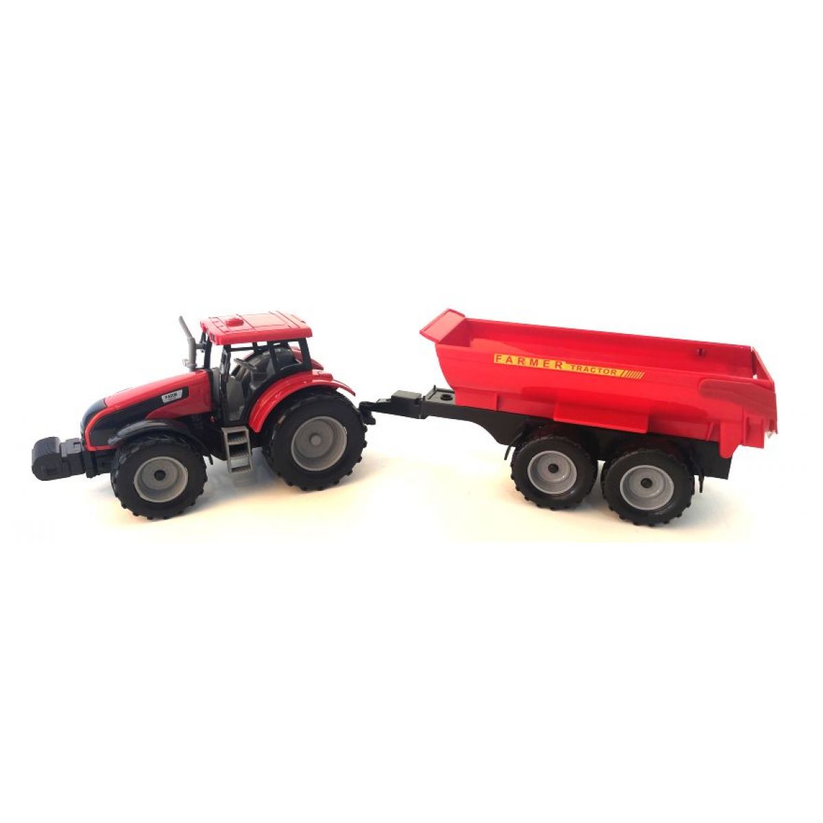Alltoys Traktor na setrvačník s valníkem červený