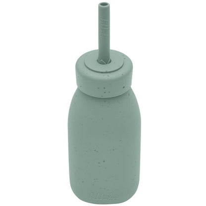 KikkaBoo Láhev s brčkem Platinum Silicone Sage