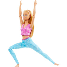 Mattel Barbie v pohybu - blondýnka v modrých legínách