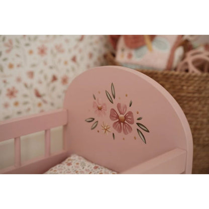 Little Dutch Postýlka pro panenky dřevěná s peřinkou Pink