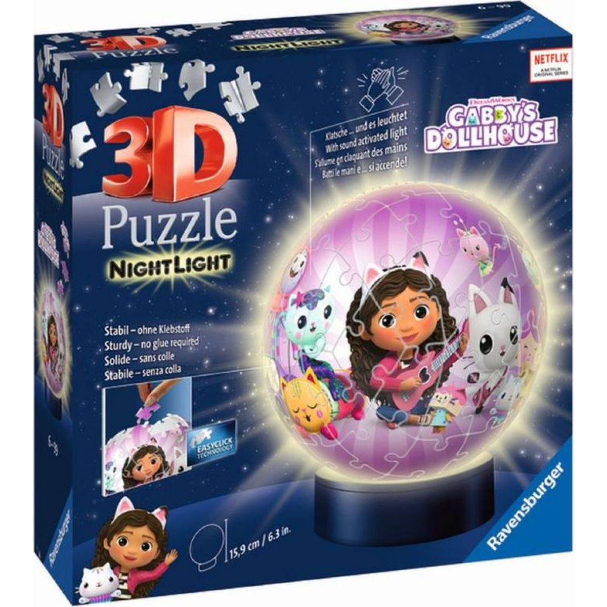 Ravensburger 115754 Puzzle Ball Gábinin kouzelný domek 72 dílků noční edice