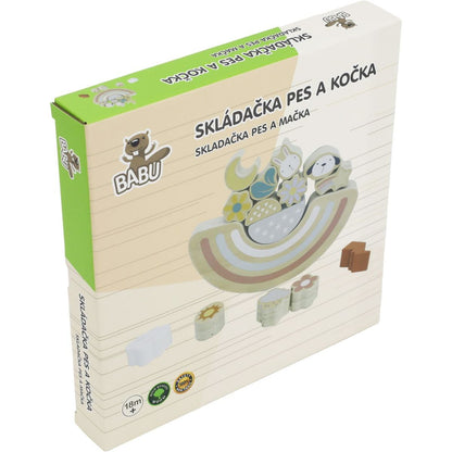 BABU - Balanční dřevěná hra PES a KOČKA