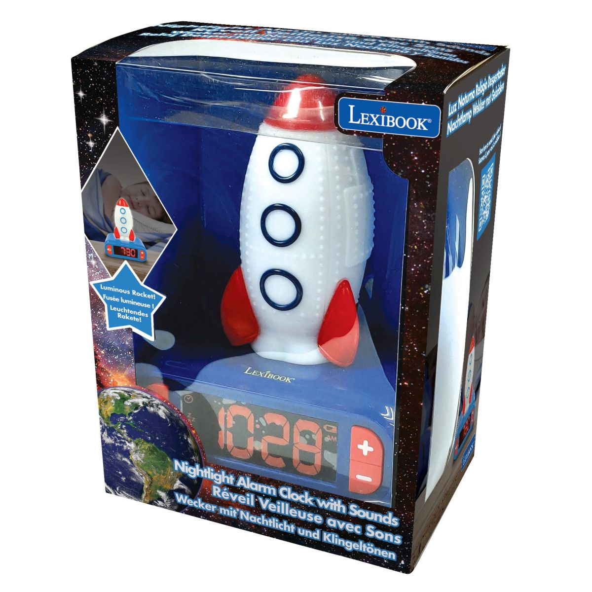 Lexibook Budík se svítící raketou
