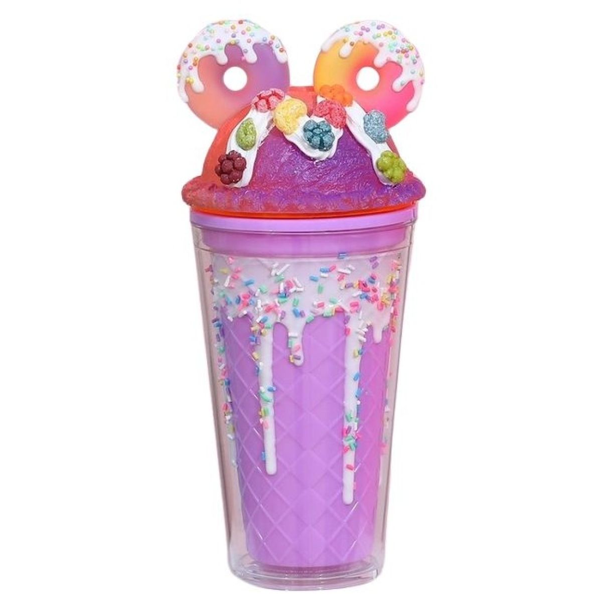 Sparkys Kelímek s víčkem a brčkem Donuts 480ml fialový