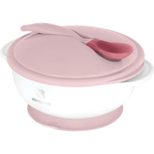 KikkaBoo Miska s přísavkou, víčkem a lžičkou s tepelným senzorem Pink